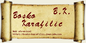 Boško Karafilić vizit kartica